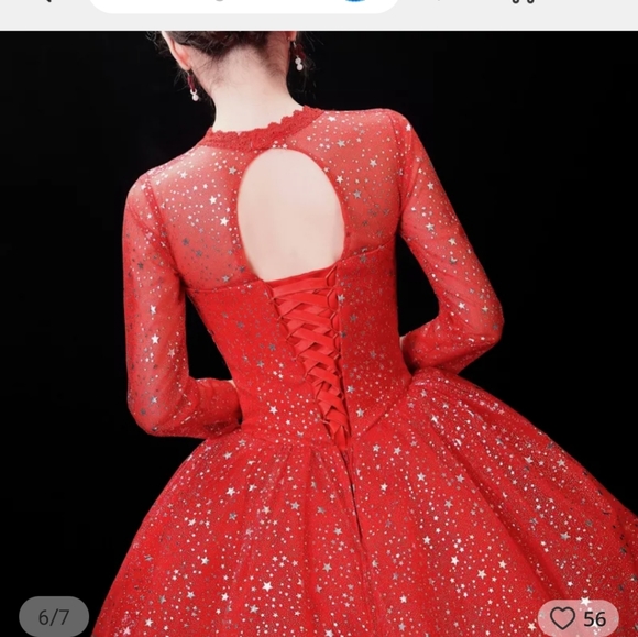 O-neck organza and tulle dress. Ideal for various merry occasions. - Picture 3 of 3